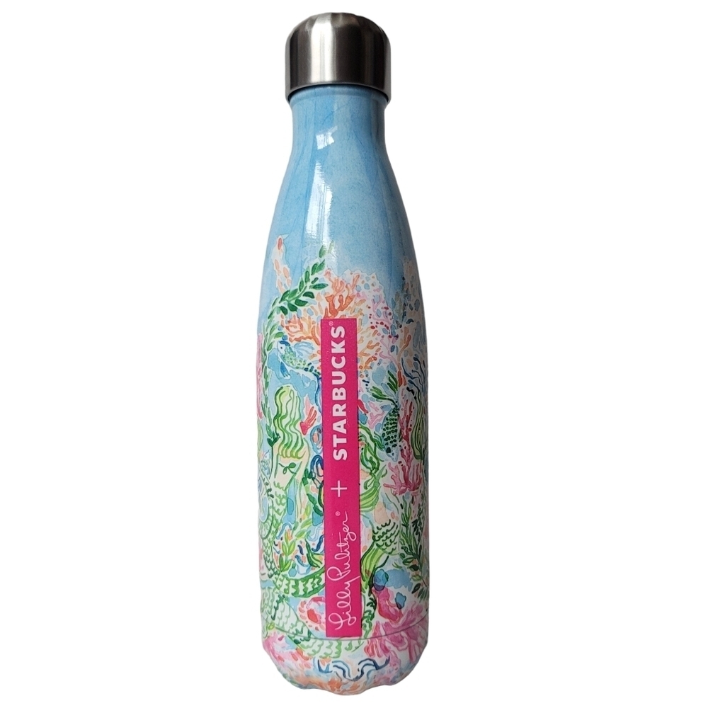 Starbucks Lilly Pulitzer Swell Floral 2015 Reusable Stainless Steel Water Bottle